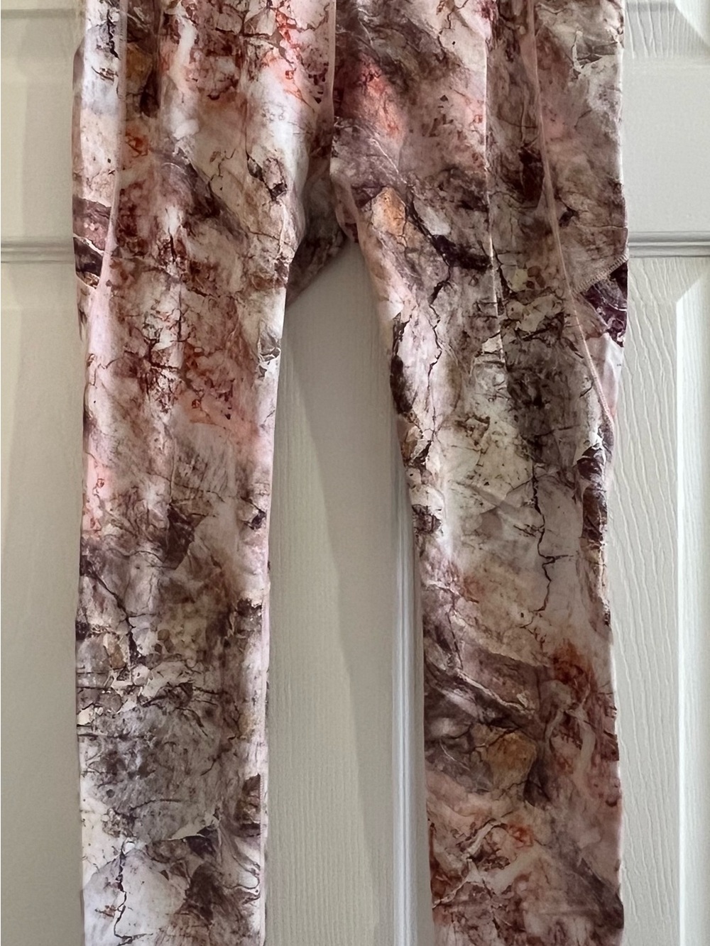 CALIA by Carrie Underwood Marble Print Leggings in Pink and Brown Tones